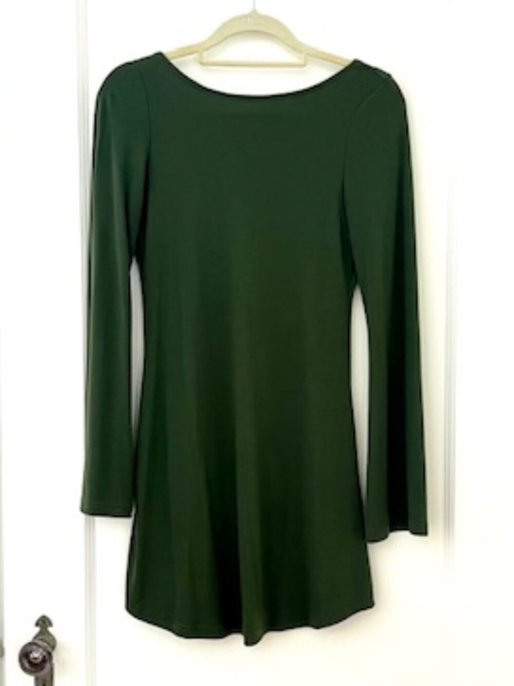 Free People Dark Green Backless Mini Dress, XS